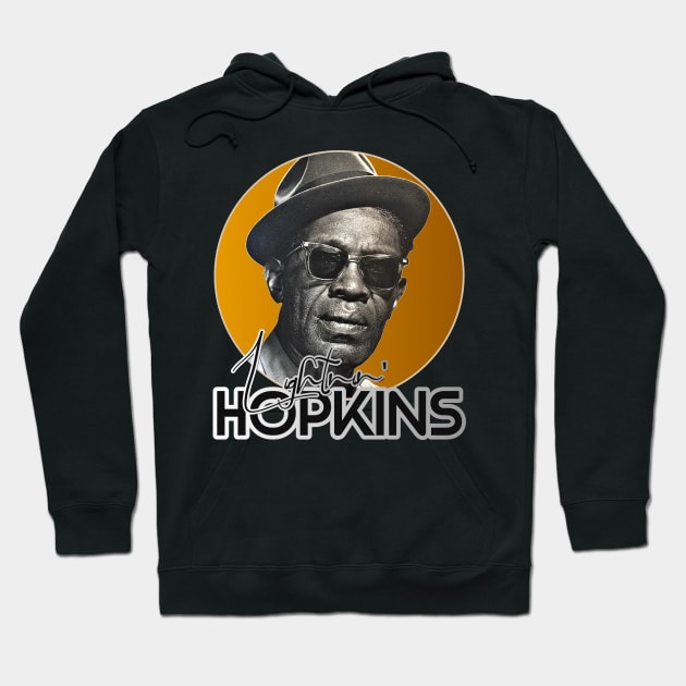 Retro Lightnin Hopkins Gold Tribute Hoodie by darklordpug